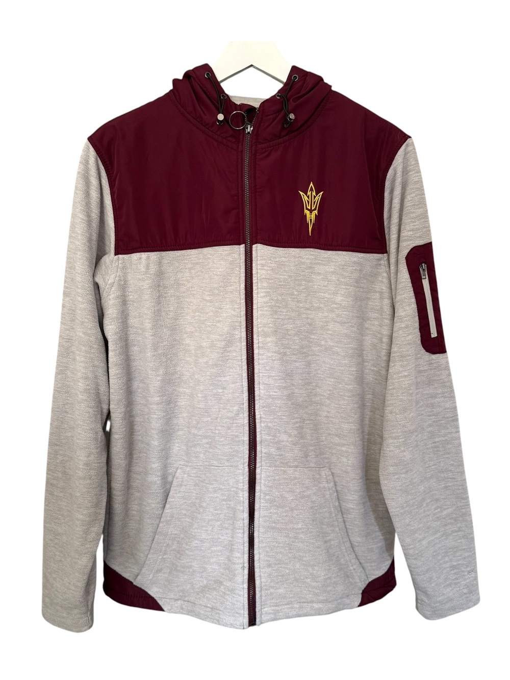 Colosseum ASU Arizona State Sun Devils Men Full Zip Hooded Sweatshirt Size Large